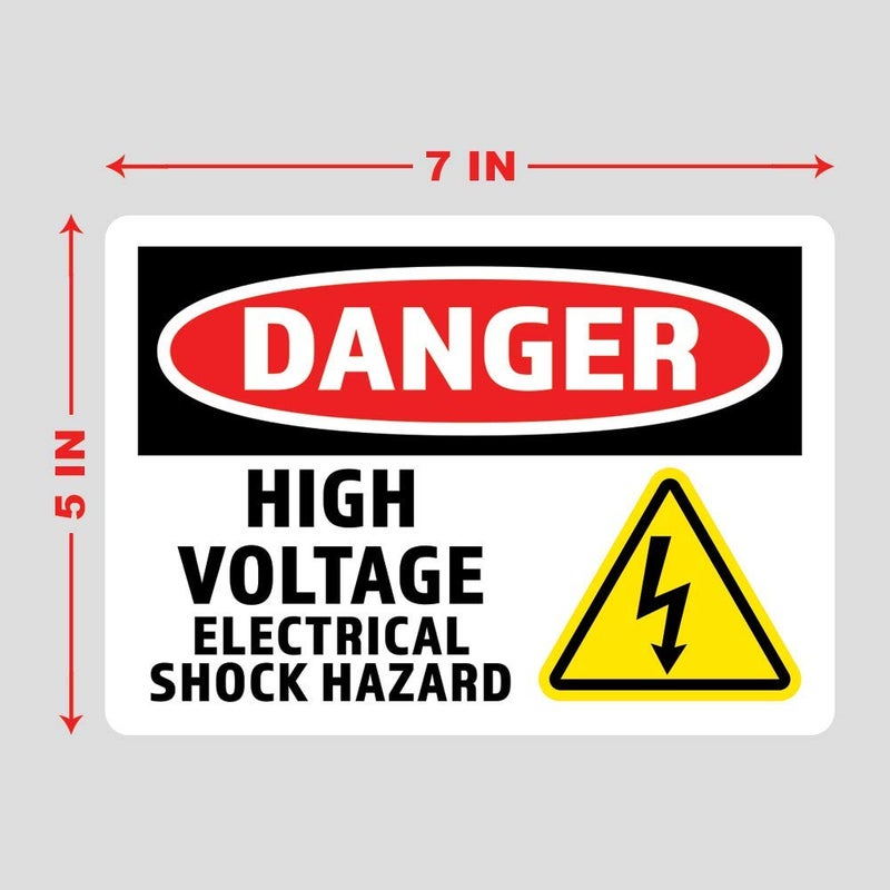Decals, Home DÃ©cor, & More 2-Pack Danger High Voltage Warning Vinyl Decal Sticker | 7-Inch by 5-Inche | Premium Quality Vinyl Decal | Laminated with UV Protective Laminate | PD2729 - Image 3
